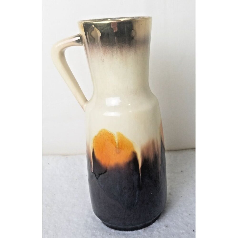 Vase W Germany Bay Keramik 60's brown orange metallic gold Mid century 267 20 - Picture 4 of 13